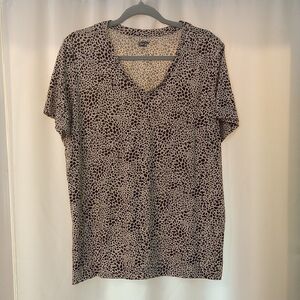Lands' End Animal Print Short Sleeve Tee
